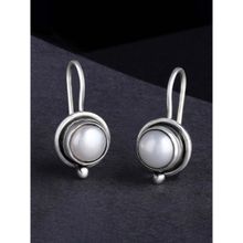 Peora 925 Sterling Silver Oxidised White Pearl Drop Earrings Jewellery-PF59E35