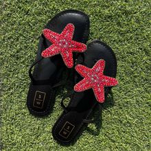 SANDALWALI Lucy Red Embroidered Starfish Sandal
