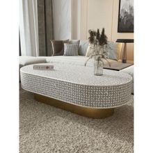 CasaGold Black Jordan Gf Bone Inlay Oval Shape Coffee Table