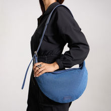 MIXT by Nykaa Fashion Navy Blue Denim Slouchy Adjustable Handle Sling Bag