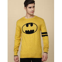Free Authority Mens Batman Printed Yellow Sweater