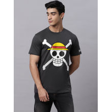 Free Authority Mens One Piece Printed Grey T-Shirt