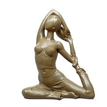 Tansha Qu Mermaid Pose Lady Yoga Figurine Seated Posture, 18.3cm, Beige