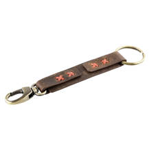 Aditi Wasan Leather Keyring With Red Stitched