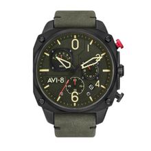 AVI-8 Hawker Hunter Chronograph Green Round Dial Mens Watch - Av-4052-08
