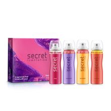 Secret Temptation Travel Pack Mini Deodorant For Women (Pack Of 4)