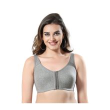 Bralux Front Open Bra Non-Padded Non-Wired Bra Full Coverage Grey