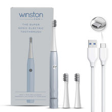 Winston Rechargeable Super Sonic Electric Toothbrush with Soft Bristles 3 Cleaning Modes - Blue