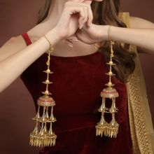 PANASH Gold Plated Leaf Shaped Bridal Kaleera