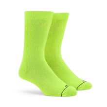 Dynamocks Men and Women Bamboo Crew Length Socks - Fluorescent Green