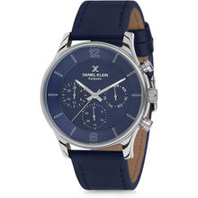 Daniel Klein Exclusive Exclusive-Gents Analog Blue Dial Men's Leather Watch-Dk11739-3