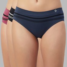 C9 Airwear Mid Rise Seamless Mid Brief Panties Combo For Women - Multicolor (Pack of 3)