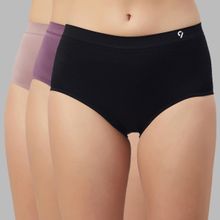 C9 Airwear High Rise Solid Seamless Hipster Panties Combo For Ladies - Multicolor (Pack of 3)