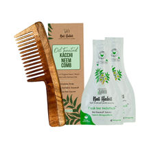 Nat Habit Wide Tooth Kacchi Neem Comb & Neem Bhringraj Nutrimask