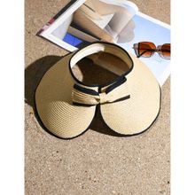 Toniq Black Bow Detailing Edging Sun Visor Beach Hats for Women