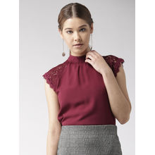 Twenty Dresses By Nykaa Fashion Maroon Laced In Love Top