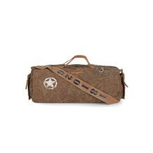 The House of Tara Acorn Brown Cotton Canvas 20 Inches 25 Litres Travel Gym Sports Duffle Bag