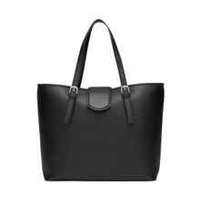 MIRAGGIO Elsa Solid Tote Bag for Women - Black (L)