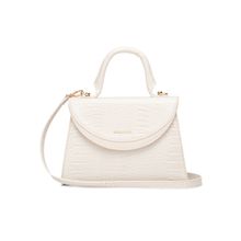 MIRAGGIO Barbara Handbag with Adjustable and Detachable Crossbody Strap - White (M)