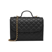 MIRAGGIO Delilah Handbag for Women with Sling Bag Strap - Black (M)