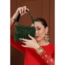 THE TAN CLAN Rosa Beaded Flap Over Clutch Bag