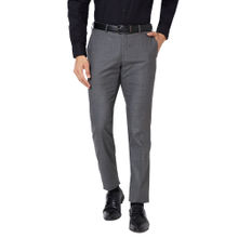 Raymond Slim Fit Checkered Grey Formal Trouser