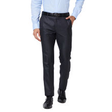 Raymond Slim Fit Solid Navy Blue Formal Trouser
