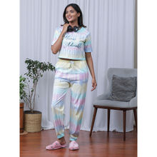 Slumber Jill Motley Pure Cotton Tie & Dyed Style T-Shirt with Joggers (Set of 2)