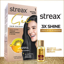 Streax Gel Hair Colour With 100% Grey Coverage & No Ammonia - 1 Natural Black