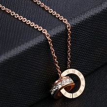Yellow Chimes Rose Gold -toned Stainless Steel Dual Circle Pendant With Chain