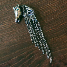 Mahi Antique Rosegold Plated Horse Shaped Tassel Chain Sherwani Brooch Pin for Men
