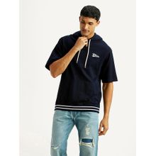 Levi's Men Solid Navy Blue Hoodie