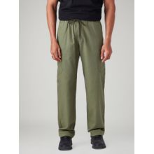 Levi's Men'S Olive Relaxed Tapered Fit Mid Rise Linen Cargos