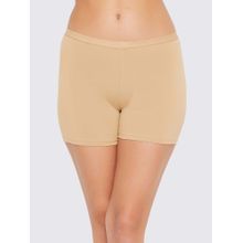 Clovia Mid Waist Cotton Boyleg Panty In Nude