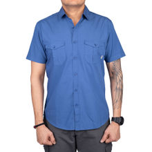 GOKYO OUTDOOR CLOTHING & GEAR Corbett Cargo Half Sleeve Shirt Checks Blue for Men