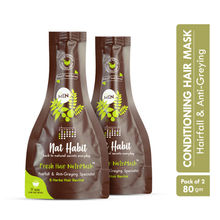 Nat Habit Mens Hair Mask with Neem, Rosemary, Peanut Protein for Hair Fall Control & Hair Darkening