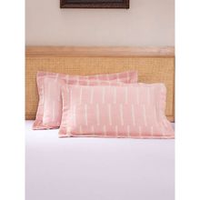 Maspar Vintage Exotic Heritage Ruler Dot 310 Gsm Embroidery Peach Standard Pillow Sham Set Of 2