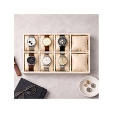 The Big Trove Luxury Cream Velvet 8 Slot Watch Organizer & Storage Display Tray For Wardrobe