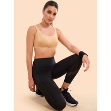 Enamor Low Impact Cotton Sports Bra - Non-Padded & Wirefree - Nude
