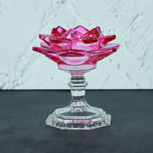 NFI Essentials Tealight Lotus Flower Candle Holder With Clear Pedestal Base