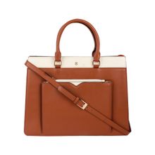 Horra 13 Inch Women's Laptop Bag for Office with Extra Pouch Tan