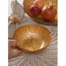 Pure Home + Living Gold Lotus Leaf Decorative Bowl