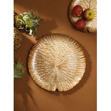 Pure Home + Living Gold Lotus Leaf Decorative Platter - Large