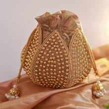 THE TAN CLAN Suryaa Embroidered Mini Lotus Potli