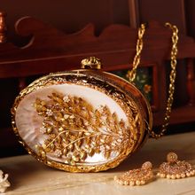 THE TAN CLAN Noor Mother of Pearl Embellished Clutch