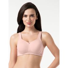 Amante Cotton Solid Non-Padded Full Cup Wire Free Full Figure Bra - Pink