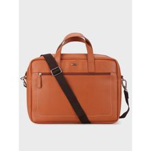 Swiss Military Lucas Brown Leather Laptop Bag for Men