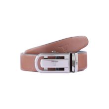 Bulchee Black & Tan Leather Belt with Reversible Constructed Prong (L)