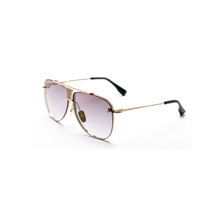 French Connection Grey Lens Aviator Sunglass Full Rim Gold Frame With Gradient (FC 7430 C1)
