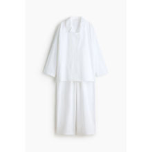 H&M Women White Cotton Sateen Pyjamas
